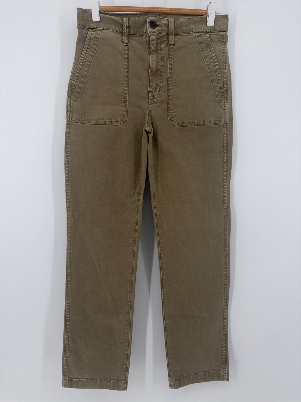 Madewell Size 25 Olive Green Utility Fatigue‎ Straight Leg Pants High Rise